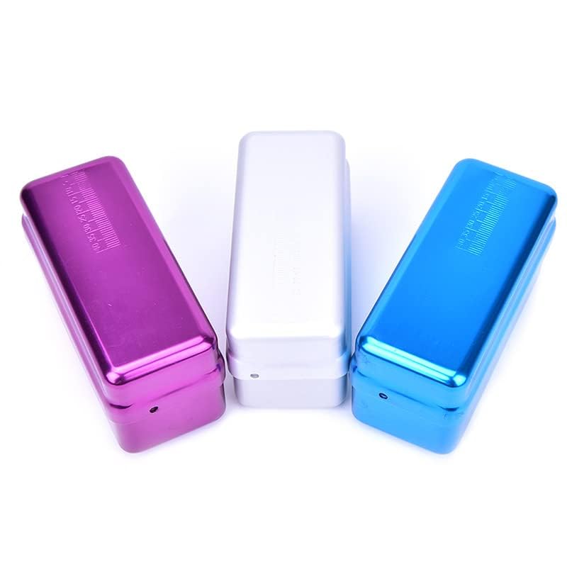 [Australia - AusPower] - Endo Files Aluminum Box Disinfection Sterilizing Storage Case Bur Holder Stand Organizer Box 72 Holes (Purple) 