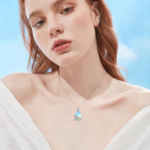 Ashes Necklace Sterling Silver Dog Ashes Necklace Rainbow Bridge Dog Cremation Jewellery Bereavement Gifts for Women
