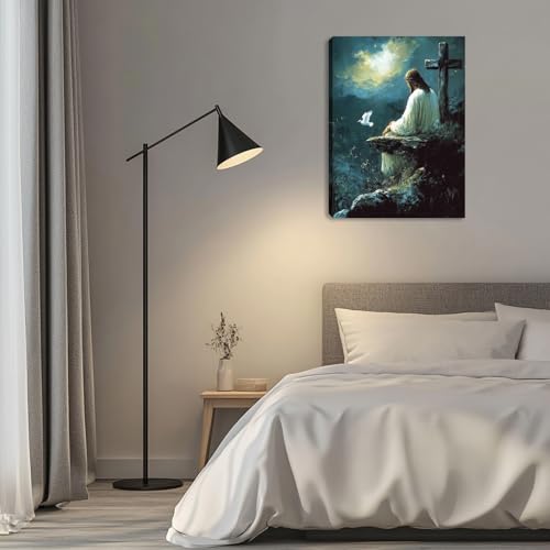 Unbruvo Christian Wall Decor Jesus Canvas Prints(16''W x 12''H) Decor-25 16"L x 12"W