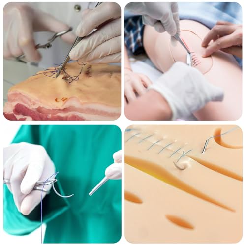 GAOUTO 32 Pieces Suture Material with Exercise Needles, Refill Pack for Surgical Suture Set, Needle and Thread Set, Wound Suture Kit Addition, Ideal Suture Exercise Thread for Students