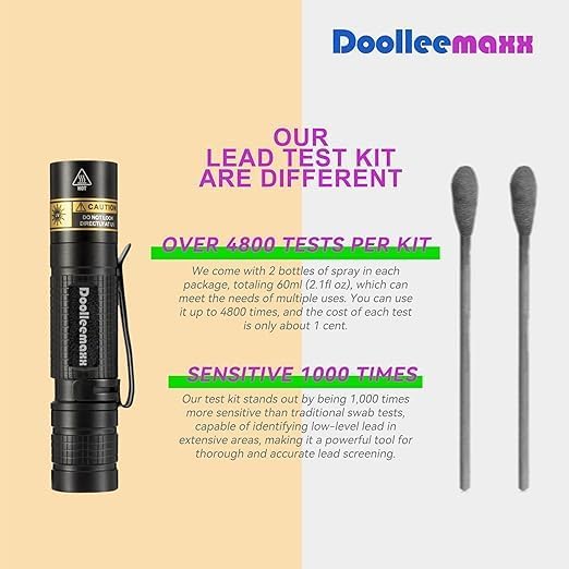 Lead Test Refill | Up to 4800 Uses| Lead Test Kit for Paint, Ceramics & More | UV Light Visible | Home Safety & Easy to Use | Lead Test Kit | Lead Paint Test Kit (Refill)