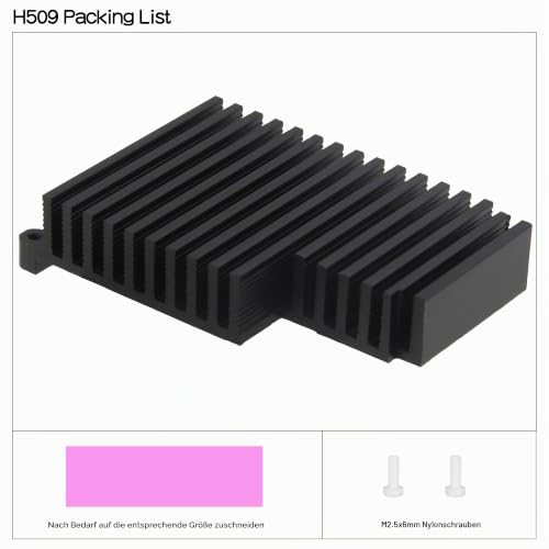 Geekworm Raspberry Pi 5 Cooler, Aluminum Passive Cooling Heatsink (H509) | 2GB/4GB/8GB/16GB compatible, 15mm thickness, fanless, wave-shaped cooling fins