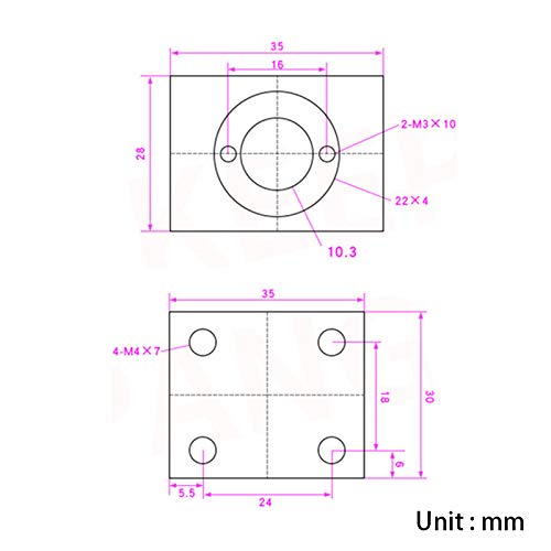 [Australia - AusPower] - T8 Screw Nut Conversion Seat 3D Printers Parts T8 Trapezoidal Nuts Lead Screw Housing Mounting Bracket Aluminum Block Sliver 