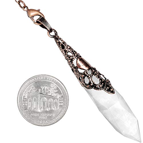 Rockcloud Crystal Stone Dowsing Pendulum Chakra Crystal Point Pendulum Clear Rock Crystal Stone