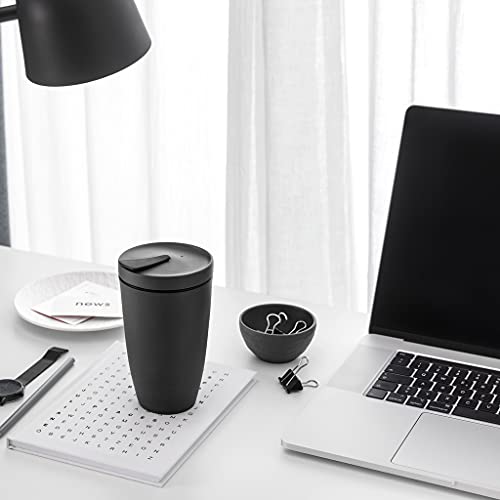 Villeroy & Boch Manufacture Rock Coffee To Go Mug, Premium Porcelain, 12 oz, Matte Black 11.8 Ounces