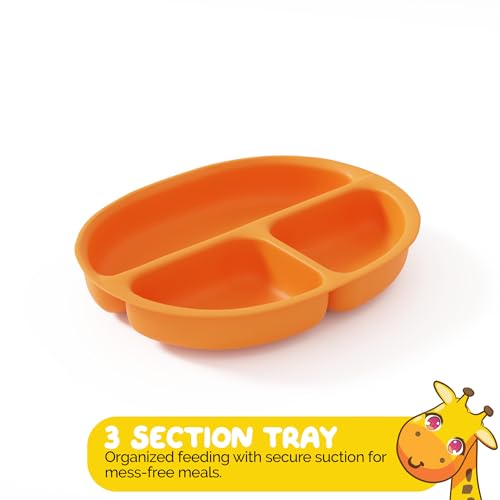 Kids Dinnerware set by Muqee Peeko for Infant Feeding BLW Supplies and Toddler Dishes (6 Piece Set) Pumpkin Patch