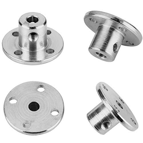 [Australia - AusPower] - 4 Pack 6.35mm Flange Coupling Connector, Rigid Guide Steel Model Coupler Accessory, Shaft Axis Fittings for DIY RC Model Motors-Silver. (6.35mm) 