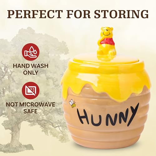 Silver Buffalo Disney Winnie the Pooh Hunny Pot, 3D Sculpted Snack Jar Winnie the Pooh Hunny Small (Ceramic Sculpted) Ceramic Sculpted