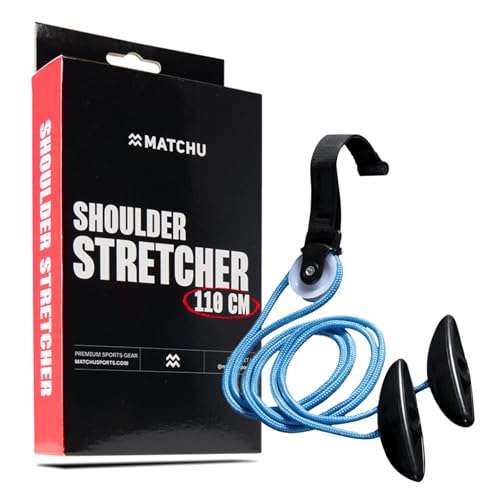 Matchu Shoulder Pulley, Shoulder Pulley, with Pulley, for Mobility and Blood Circulation, Easy to Attache, Shoulder and Arm Training, Blue/Black, 190 cm