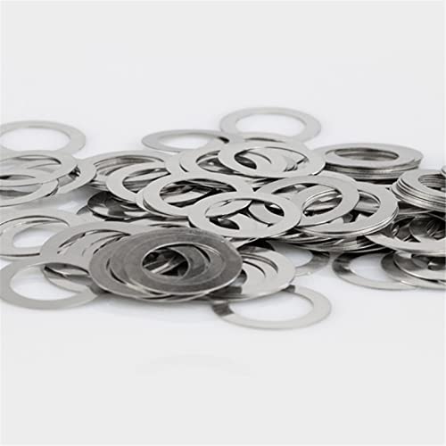 KALESYUJIN stainless steel ultrathin flat shim washers, 11.8×20×0.07 mm, 50-piece pack