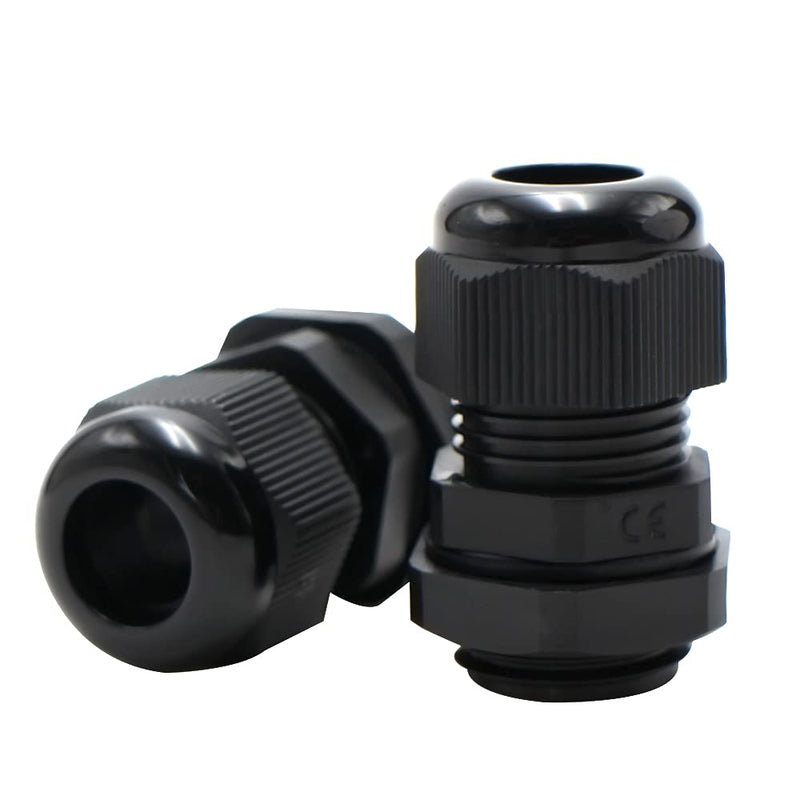 [Australia - AusPower] - MAKERELE Plastic Strain Relief Cord Connector Adjustable 3-6.5mm Cable Gland(1/4 NPT, 12pcs) 1/4" 12pcs BAG Black 