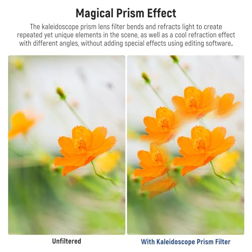 NEEWER 79mm Handheld Half Moon Kaleidoscope Prism Lens Filter with Hand Grip, 1/4" Threaded Hole for Small Tripod Magic Arm, K9 Optical Crystal Semicircular Glass Effect Filter Half Domed Kaleidoscope Prism Filter