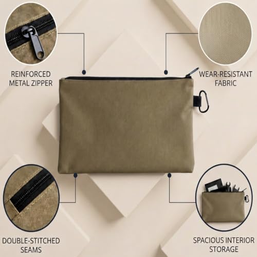 RAIHOMKIT 7-pack canvas tool bags with zipper pouches, 12.4 x 7.3 inches
