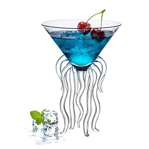 GAOGAO Octopus Cocktail Glass Creative Drinkware Bar Goblet Tools Snifters (Huge 2 Transparent) 8.5 Ounces Huge 2 Transparent (250ml)