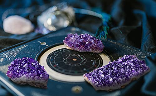 Top Plaza Natural Amethyst Crystal Geode,Rock Stones Cluster 0.44-0.66 Lb