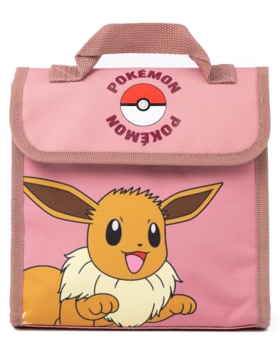Pokémon Eevee Kids 4 Piece Backpack Set Brown Pink Rucksack Lunch Bag Pencil Case Water Bottle School Accessories Bundle