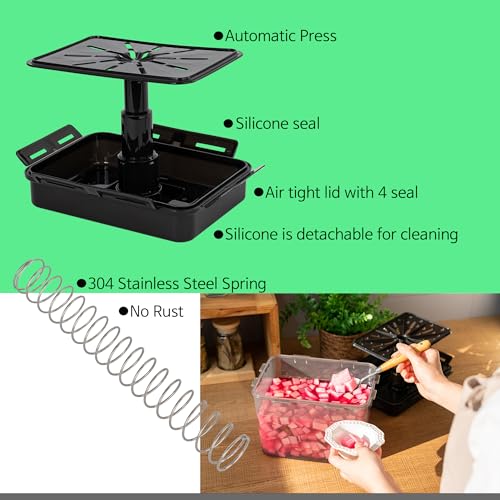SMART Automatic Press Plate Food Storage Container for Kimchi Sauerkraut Pickle Fermentaion/Airtight Lid Food Storage Container for Preserved Food Bulk Fermentation (12L / 3.2 gal) 12 L