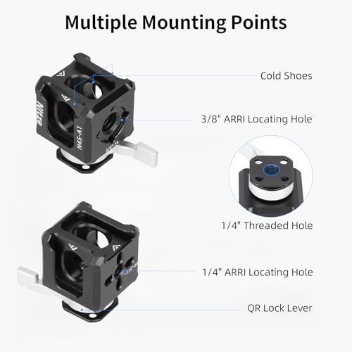 Nitze Triple Cold Shoe Adapter, Quick Release Cold Shoe Mount - N45-A1