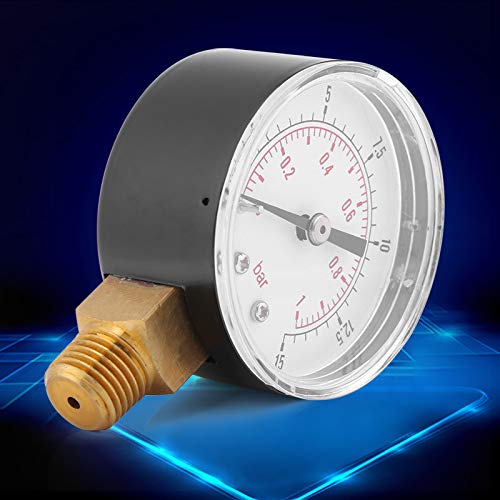 [Australia - AusPower] - Mini Low Pressure Pressure Gauge BSPT Pressure Gauge for Fuel, Air, Oil or Water 0-15 psi / 0-1bar 