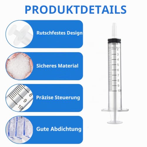 Plastic Colostrum Syringes 10 ml, Pack of 20 Colostrum Syringes | Reusable Plastic Syringe 10 ml Syringe Sterile Individually Packed Food Syringes for Garden & Pet Care
