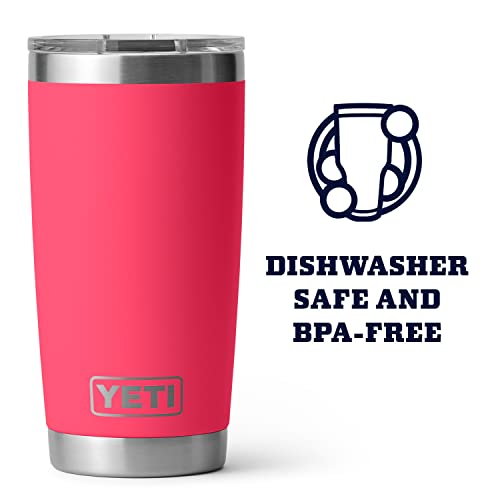 YETI Rambler 20 oz Tumbler Retired Color, Stainless Steel, Vacuum Insulated with MagSlider Lid, Bimini Pink