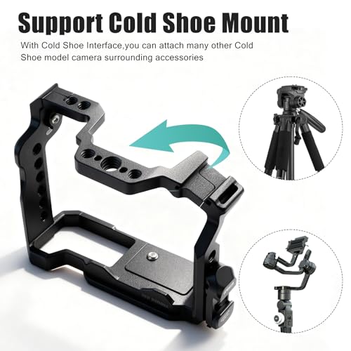 R50 R100 Camera Cage with Cable Clips,R50/R100 Cage with HDMI/Type-C/SDI/USB Cable Clamp for EOS R100/R50,Compatible with ARRI Interface