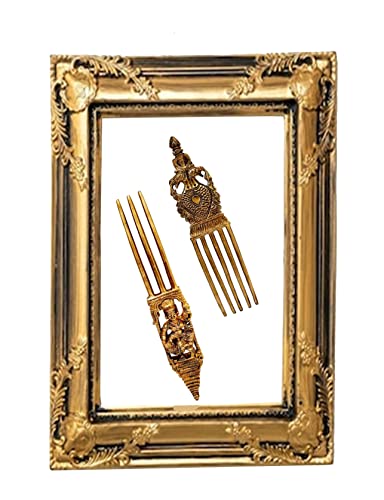 Purpledip Brass Wall Decor Accent Figurine: Dancing Peacocks Statue (12649B)