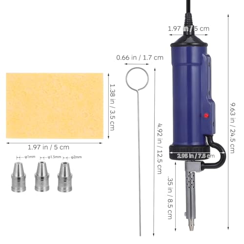 HOMSFOU Electric Desoldering Pump with Strong Suction Power and Interchangeable Nozzles, Quick Heating, Portable Desoldering Tool for Precise Removal of Solder for Electronic Devices, EU Plug