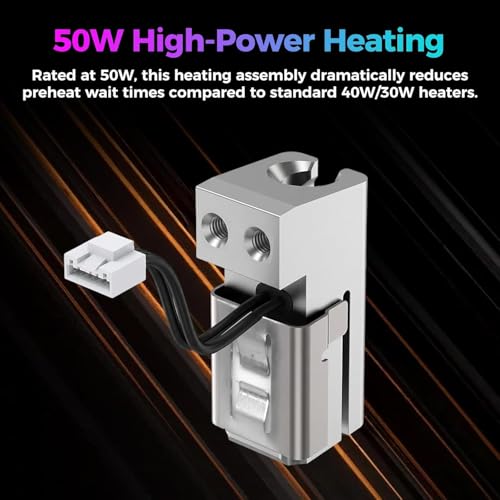 Creality Official SPARKX i7 Hotend Heating Assembly, Original 50W High-Power Heater for 300°C High-Temperature Printing, Quick-Swap Modular Design for Creality SPARKX i7 3D Printer Hot-end heating assembly