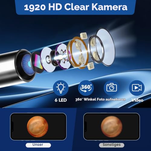 Ear Wax Remover Otoscope, 1920P HD WiFi Ear Cleaner (Black) Black
