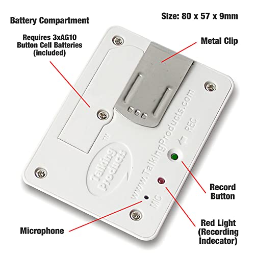 Talking Products, 20 Seconds Record Talking Label for Medication Management, Visual Impaid, Audible Hints for Identifying and Taking Medications