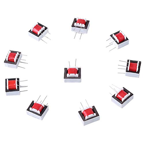 10pcs 600:600 Ohm 1:1 EI14 Isolating Transformer Audio Transformers | Impedance adjustment for amplifier, EMI reduction, radio communication component, high efficiency