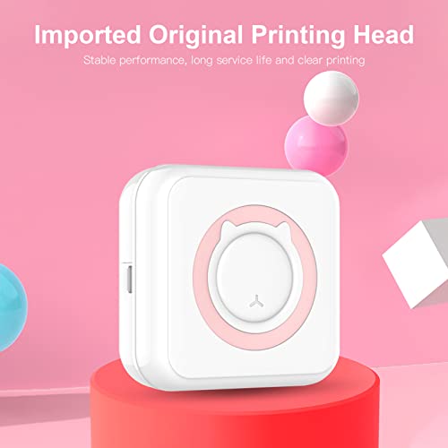 Pocket Printer,Mini Portable Bluetooth Wireless Paper Photo Printer Lechnical All-in-one Photo Printer Multifunction Thermal Printer for Smartphone with 11 Paper Rolls 57mm Compatible with iOS Android Blue