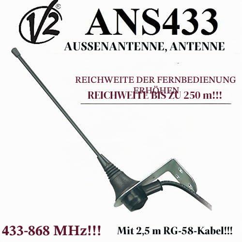 Aerial, Outdoor antenna V2 ANS433 for any gate automation, 433MHz-868MMHz, 50 Ohm, Range up to 250m!!!