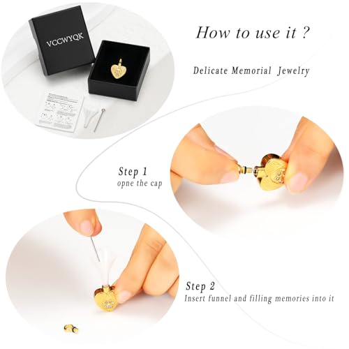 Cremation Jewelry Urn Necklace for Ashes for Pet Dog Paw Print Angel Wing Heart Urn Locket Pendant for Dog/Cat (Gold) Gold