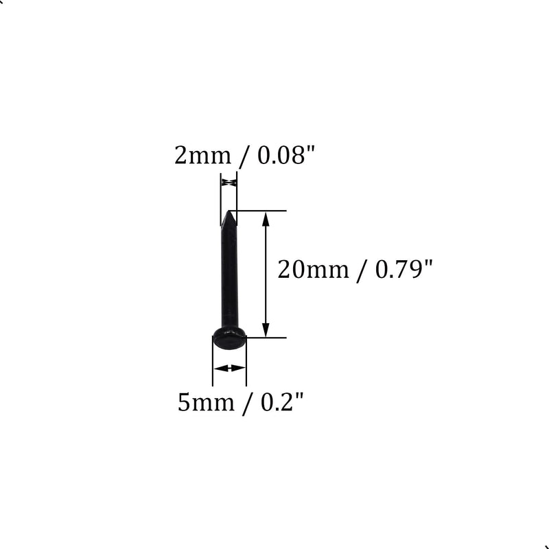 [Australia - AusPower] - 50pcs Hardware Nails 0.79 inch Length,Carbon Steel Point Tip Wall Cement Masonry Nail,Woodworking Nails,Concrete Nails,Black 20 mm 0.79 Inch / 20mm 