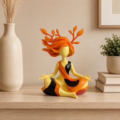 Meditation Statue Resin Figurine, Yoga Decor Sculpture, Spiritual Home Decor for Bedroom, Living Room, Office and Meditation Room