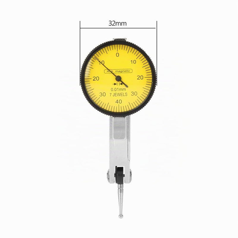 0.01mm Dial Gauge with Magnetic Holder 0-0.8mm Magnetic Measuring Tripod for Lathe Metalworking Precise Measurement with Adjustable Arm for Workshop and Industry