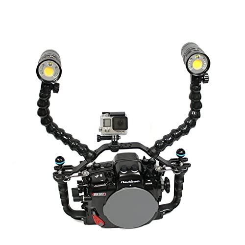 nitescuba NS10-H Underwater Camera Housing Carrier Aluminum Material with Extra Two Ball Mount and Tripod Mount Adaptor for gopro Suitable for nuaticam housing and NS10 Tray