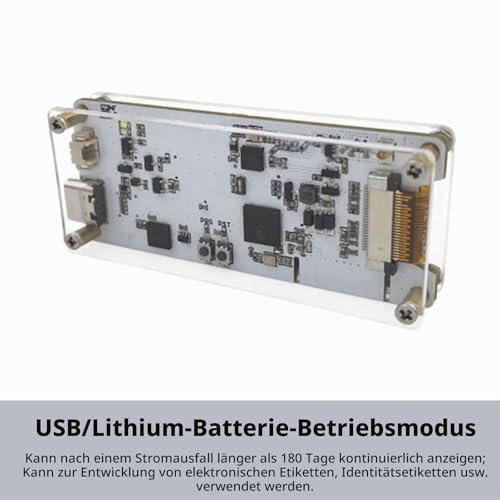 2.13 Inch LoRa E-Ink Display Module, ESP32-S3 USB C with SX-1262 LoRa ESP32 Support WiFi BLE Meshtastick for Arduino (with Acrylic Shell + Antenna)