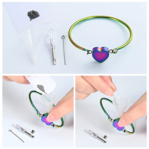 Hearbeingt Heart Urn Bracelet for Ashes Cremation Jewelry for Women Colorful