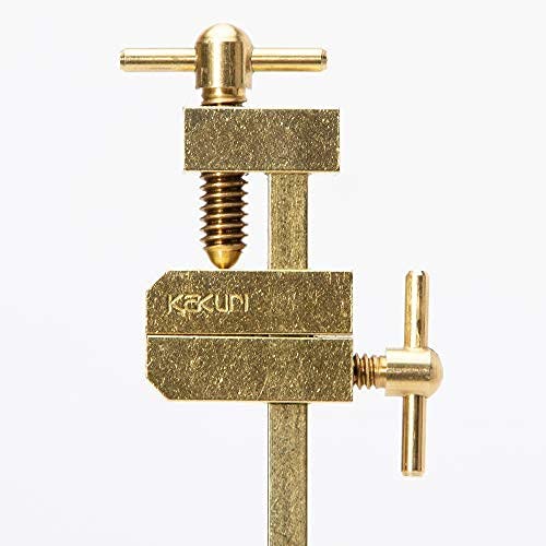 KAKURI 6-inch HATAGANE Japanese bar clamps, 2-piece brass gold metal woodworking clamp set