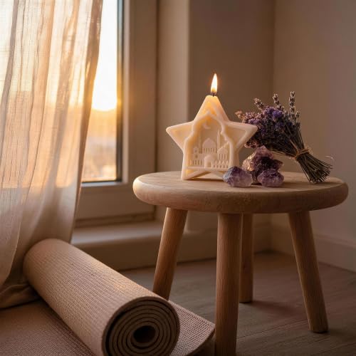 Scented Pillar Candle for Meditation and Prayer,Natural Soy Wax Floral