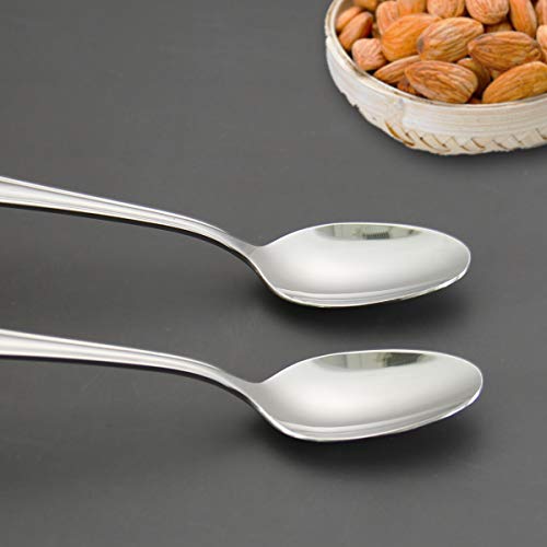 Teaspoons Set, Stainless Steel 18/0 Tea Spoon 12pcs, 6.29 Inches For Home, Kitchen Restaurant, Slilver (Pack of 2) 12pcs-round (Pack of 2)