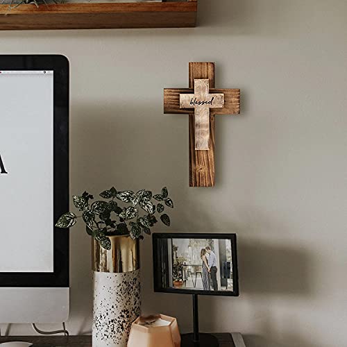 OKSQW Wall Wooden Christians Cross Spiritual Religious Cross Gifts Blessed