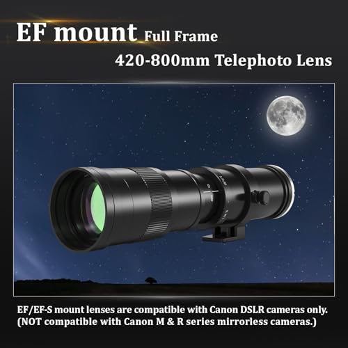 BENOISON 420-800mm MF Telephoto Lens EF Lens for Canon DSLR For Canon EF/EF-S (Black)