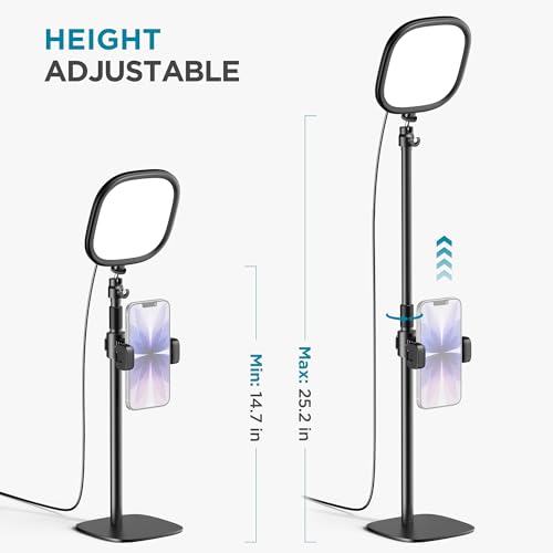 InnoGear Ring Light with Stand for Desk Computer Selfie Video 50 Modes Overhead Selfie Light