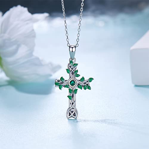 Celtic Cross Urn Necklace 925 Sterling Silver Celtic Religious Cremation Necklace for Ashes Cross Cremation Jewelry Gifts for Women