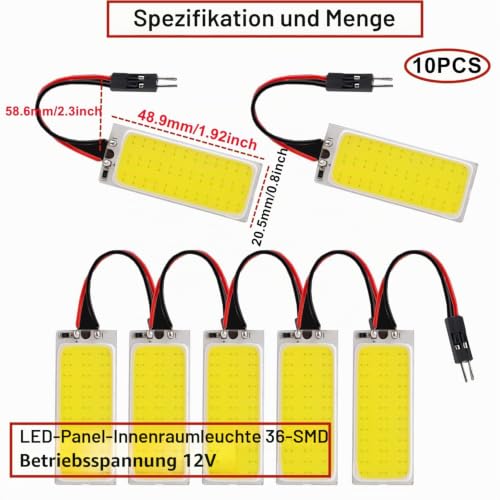 10 pieces white 36 SMD LED panel dome light, with 12 pieces garland adapter, for DIY model making
