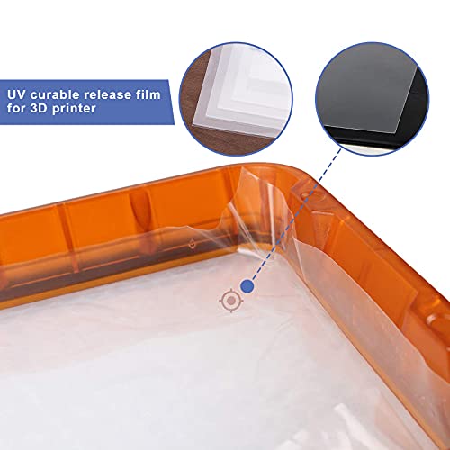 5pcs 3D Printer FEP Film Transparent with Yellow Scraper 140 x 200 x 0.1mm Compatible with Creality LD002R Compatible with ELEGOO Mars AnyCubic Photon/Photon S Creality LD-001